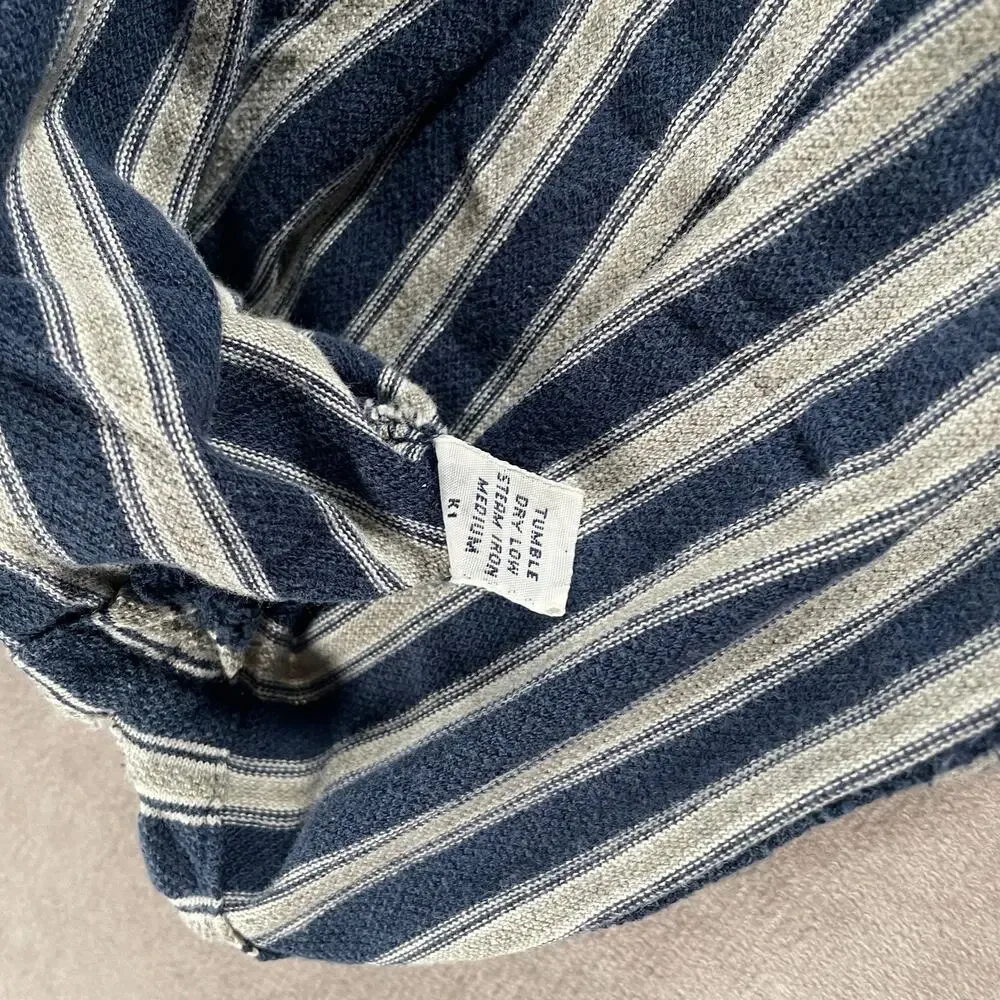 Vintage Polo Ralph Lauren Striped Polo Shirt Navy 100% Cotton Men's Size Large